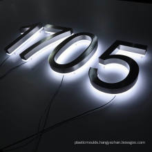 Custom Personalized 3D Outdoor Baklit Led House Numbers Sign For Wall